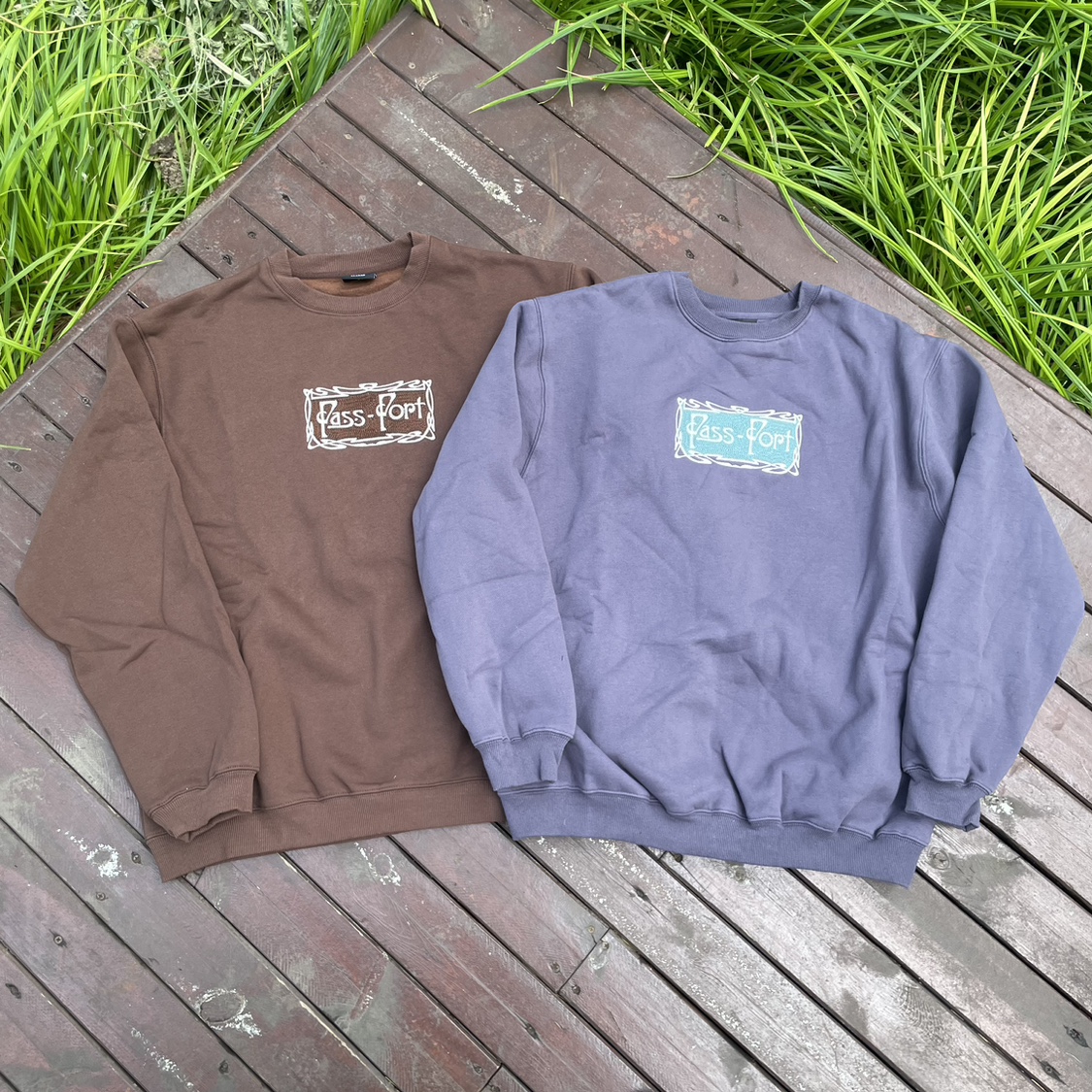 原D男新款美式滑板街头潮牌PSPT棉水洗薄绒圆领刺绣宽松套头卫衣