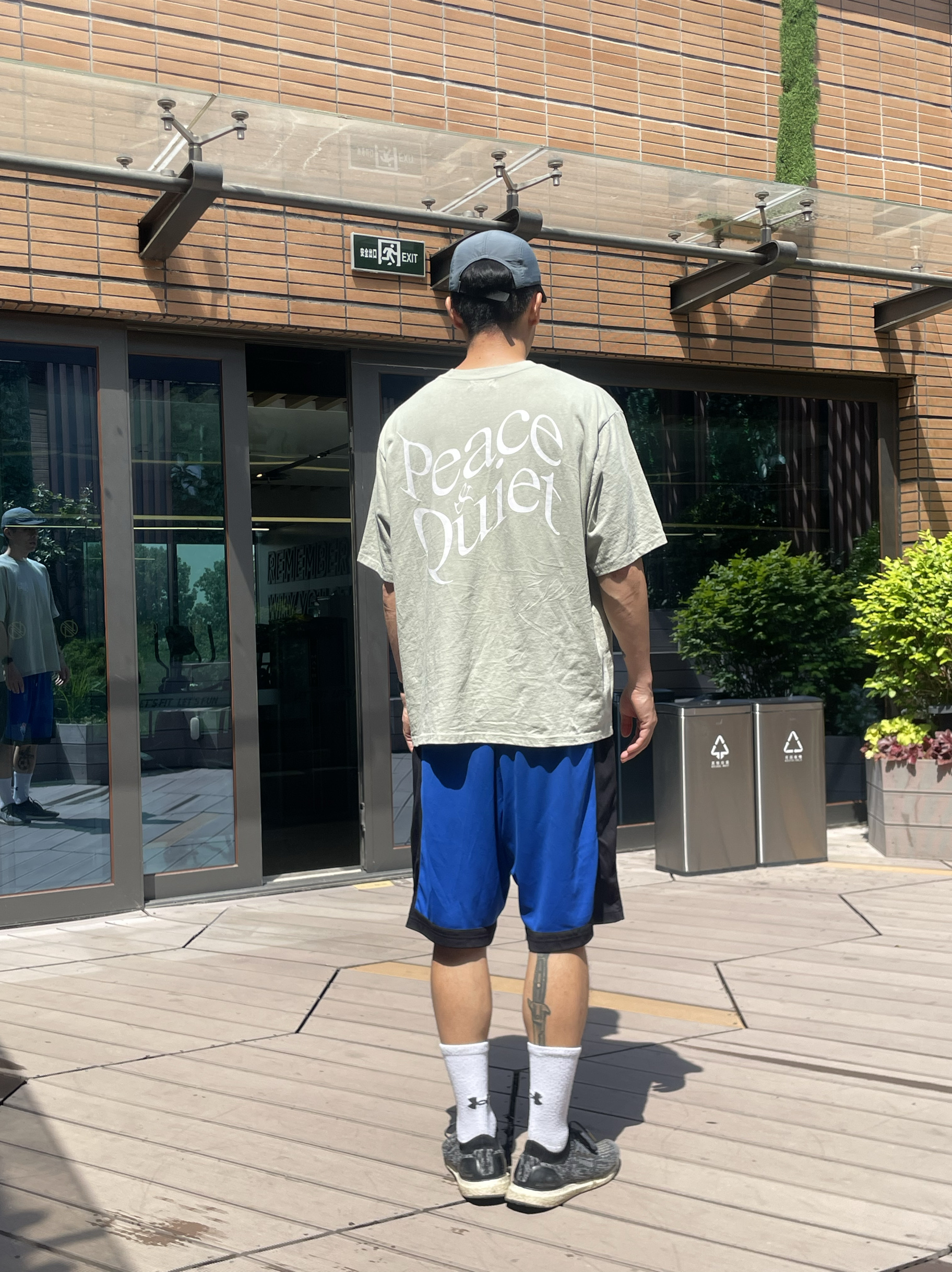 原D男新款美式街头潮牌MOPQ水洗棉复古印花Box版型宽松短袖T恤