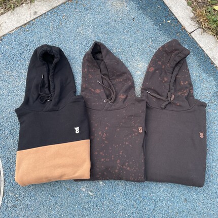 原D新款美式街头潮牌STKD棉涤水洗加绒厚实复古宽松滑板冲浪帽衫