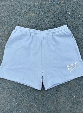 原D新款美式复古街头滑板潮牌MOPQ纯棉字母印花宽松三分短裤居家