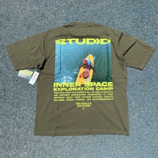 原D新款美式街头潮牌STD纯棉水洗宽松短袖T恤复古街舞滑板Tshirt