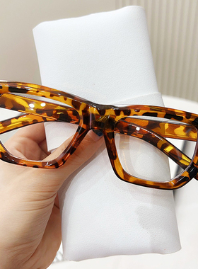 防蓝光辐射电脑眼镜女素颜神器大脸显瘦无度数平光眼睛男近视可配