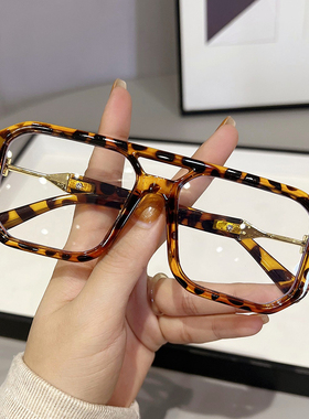 网红同款黑框眼镜近视眼睛可配度数女生抗蓝光防辐射护目平光镜男