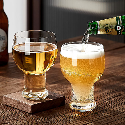 啤酒杯高档家用精酿扎啤杯子IPA水晶玻璃冷饮杯果汁杯创意高颜值