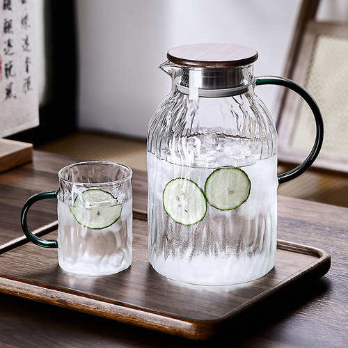 冷水壶凉水壶耐高温家用大容量泡茶壶凉水杯扎壶冰箱玻璃水壶套装