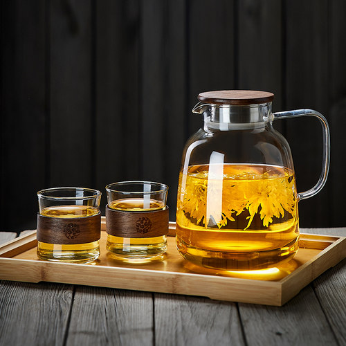 青苹果大茶壶过滤玻璃加厚煮水壶