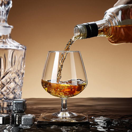 复古矮脚洋酒杯水晶干邑白兰地杯