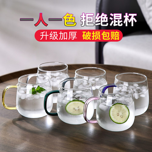 玻璃杯带把耐热简约牛奶喝水