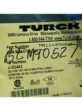 TURCK Rsm Rkm 5722-14M Devicenet Cable Montaje 5P Macho Rect