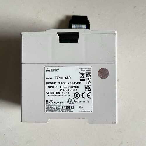三菱PLC模块FX3U4AD工程拆机件实物拍摄年份2