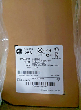 Allen Bradley 25B-B024N104 PowerFlex 525 交流电驱动器 5.5kW
