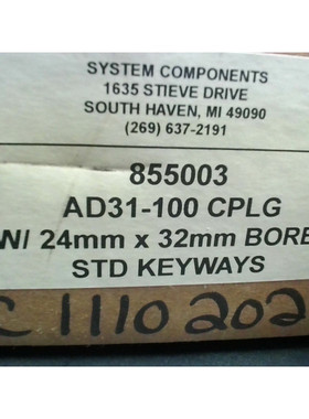 SYSTEM COMPONENTS AD31-100 Acople W/ 24mm x 32mm Cilindros S