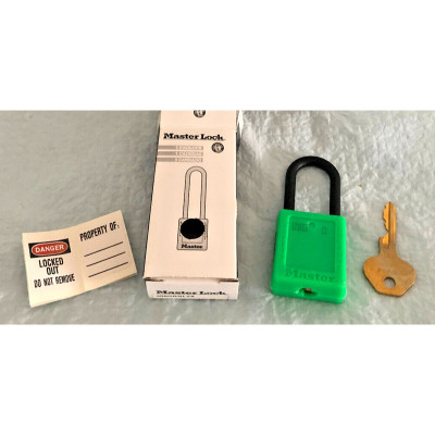 MASTER LOCK Padlock 406 Zenex Thermoplastic - Green with Ste