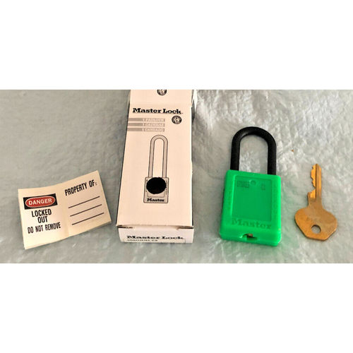 MASTER LOCK Padlock 406 Zenex Thermoplastic - Green with Ste