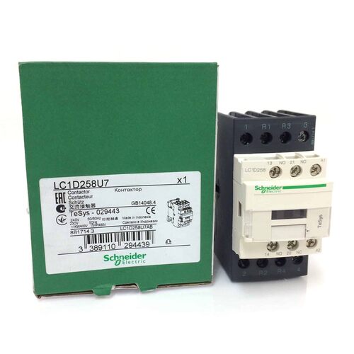 4 Pole Contactor LC1D258U7 029443 Schneider 230/240VAC 11kW