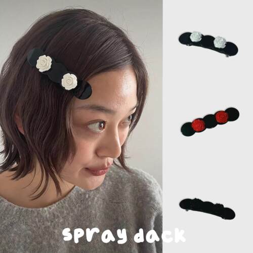 定制*小众设计usite同款2024冬新色立体玫瑰弹簧夹边发夹