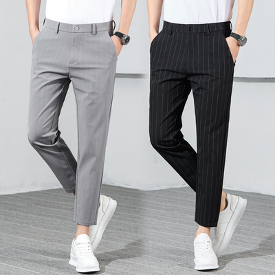 英伦九分裤子男士休闲裤免烫抗皱