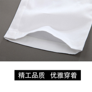 春季潮流时尚男装纯白色休闲裤男士修身小直筒长裤男士白裤子棉质