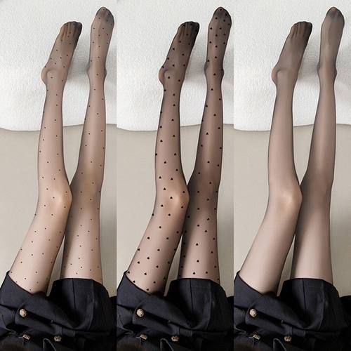 波点丝袜女超薄款夏季防勾丝耐穿jk黑丝纯欲裸感显瘦高个子连裤袜