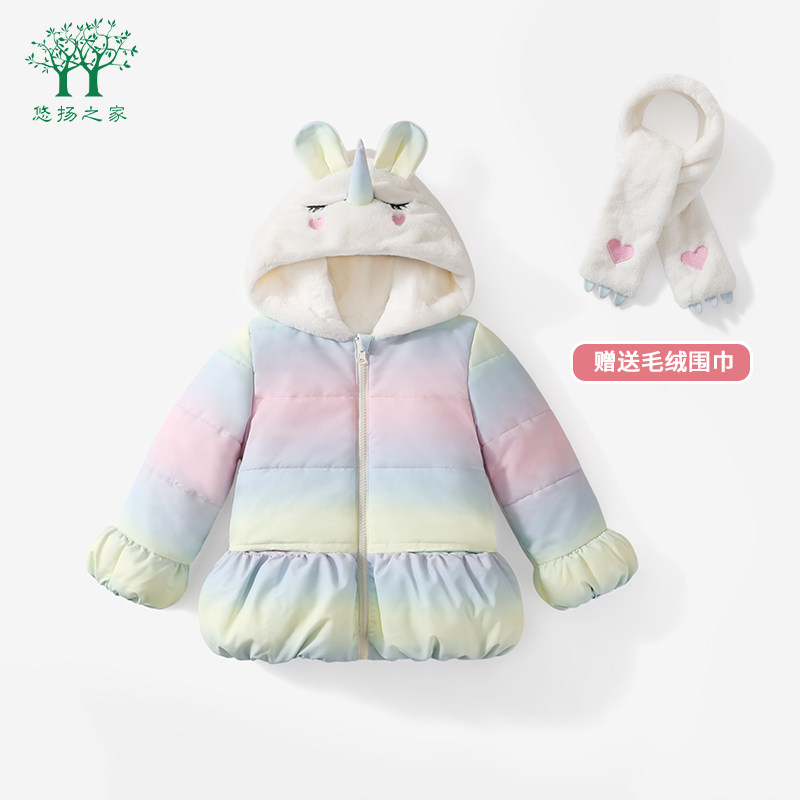 女童棉服2022年新款冬装小儿童洋气棉衣女婴宝宝加绒加厚保暖外套