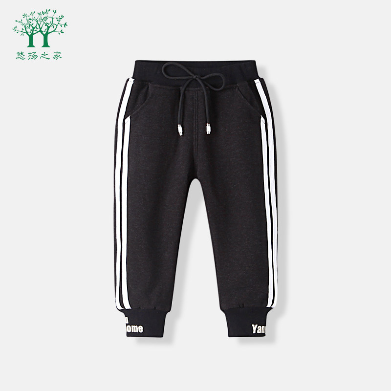 男宝宝秋冬加绒秋装休闲裤一3二三5四岁女童加厚长裤秋款儿童裤子