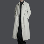 纯棉风衣外套女2025秋冬新款 休闲宽松直筒型中长款 单排扣大衣