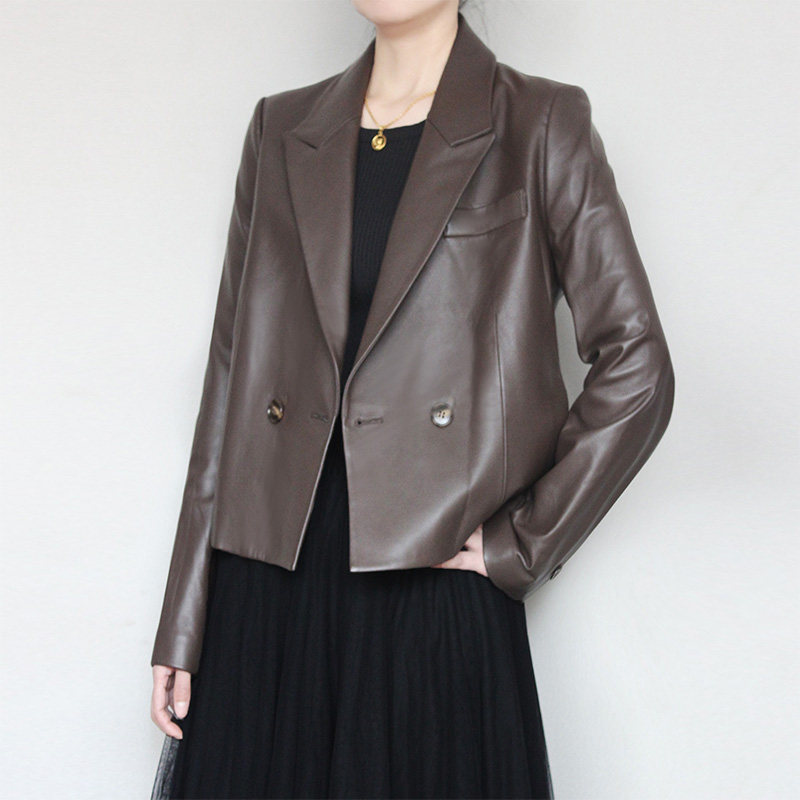2026春秋季新款皮衣外套女短款小西服皮夹克外套小西装