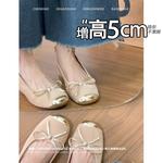 杏色隐形内增高玛丽珍女鞋2025春夏新款高跟鞋小个子芭蕾舞鞋单鞋