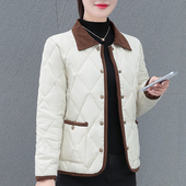 轻薄羽绒棉衣棉服女早春菱格夹棉轻薄高端新款 短外套小棉袄 妈妈装