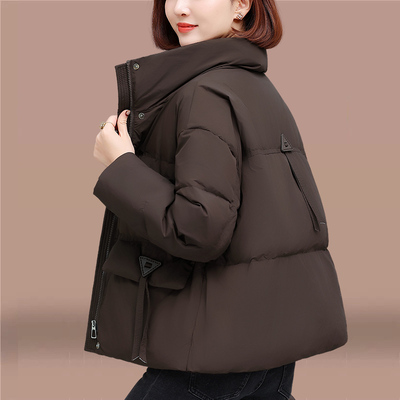 白鸭绒羽绒服女款冬季短款2025新款爆款小个子加厚妈妈装防寒外套