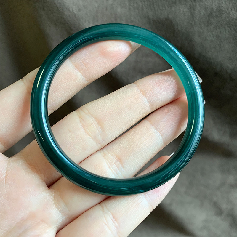精选高品质天然冰种蓝水翡翠A货手镯叮当镯细圆条正装玉石镯子女