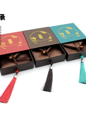 珠宝首饰翡翠玉器流苏古法传承抽拉收纳手镯吊坠戒指挂件项链盒子