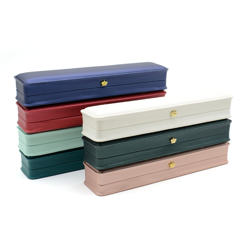 轻奢收腰皇冠珠宝首饰盒PU皮婚嫁项链盒项链吊坠手链礼品盒子