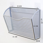 多功能文件收纳架桌面报刊杂志整理栏壁挂架文具资料置物盒铁艺