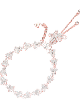 足银999手链 云蝶手链甜美时尚蝴蝶银手串流苏手链送女友春日花花