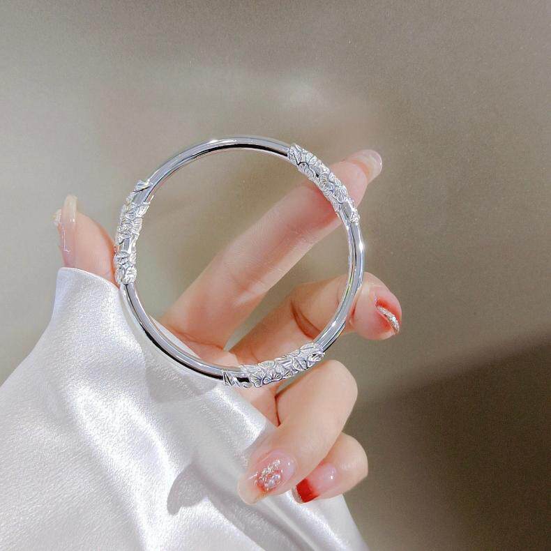 繁花似锦足银9999纯银手镯闭口银手环送女友生妈妈母亲节生日礼物,饰品/流行首饰/时尚饰品新,手镯,淘宝优惠券,粉丝福利购,淘宝优惠卷