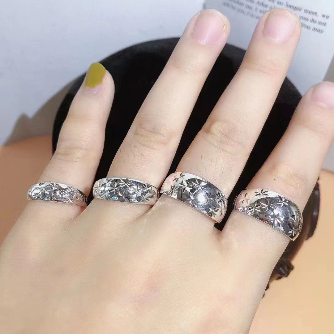 S999足银纯银戒指女纯银满天星