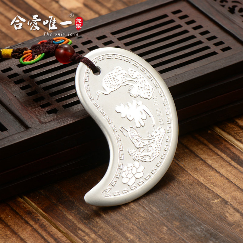 纯手工纯银刮痧板片S999足银梳全身通用按摩银福寿银牌刮痧牌养生