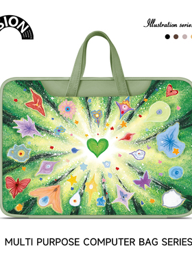 唯鑫V-SION绿色心情笔记本重磅电脑包适用于苹果macbook15点6寸手提包小新华为matebook联想