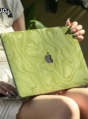 V-SION绿色晕染电脑壳适用于苹果macbookpro保护壳2023新款14寸macbook套air13外壳笔记本mac电脑轻薄保护套