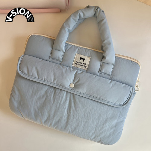 V-SION时尚百搭笔记本电脑包手提适用苹果macbook15点6寸小新air13.3华为matebook联想女14内胆包pro保护套