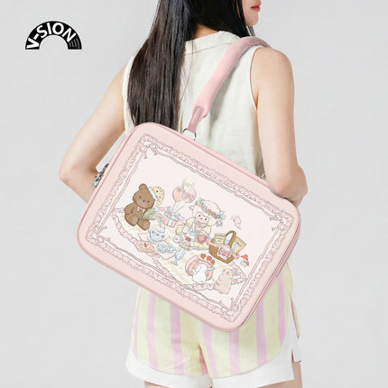 V-SION【轻语双栖】手提笔记本电脑包单肩适用苹果macbook15.6寸小新air13.3华为matebook联想女14pro保护套