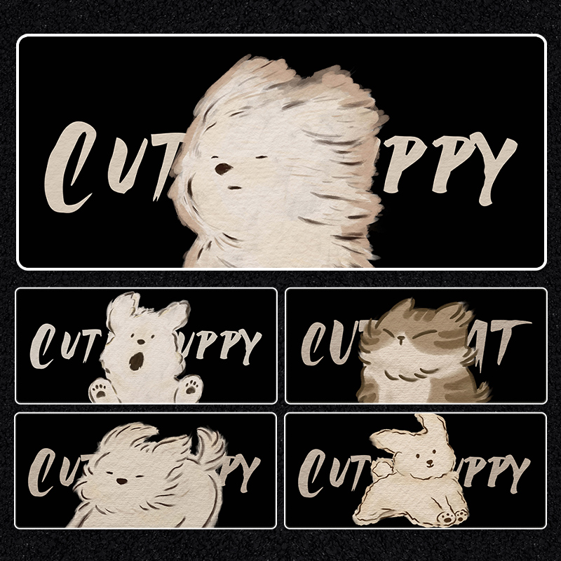 V-SION吹风小狗鼠标垫超大号