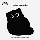 V-SION可爱萌萌猫异型皮革鼠标垫女护手腕小号便携电脑办公室桌垫