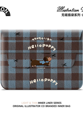 V-SION复古格纹笔记本电脑包适用于华为matebook14寸保护套联想小新pro16苹果macbook15.6翻盖平板内胆包12寸