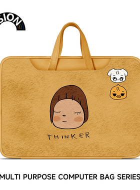 V-SION卡通女孩笔记本重磅电脑包适用于苹果macbook15点6寸手提包小新air13华为matebook联想女14内胆包