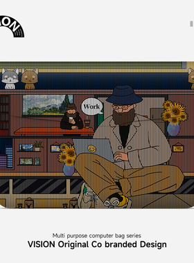 VISION写实油画笔记本便携电脑包适用苹果macbook13.3寸内胆包联想小新pro14华为matebookd15保护套收纳包