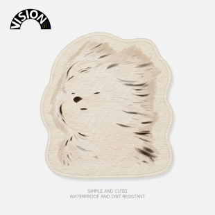 VISION吹风小狗异型鼠标垫女生护手腕小号便携电脑办公室桌垫