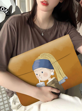 V-SION简约油画笔记本电脑包适用于华为matebook14寸保护套联想小新pro16苹果macbook15.6翻盖平板内胆包12寸