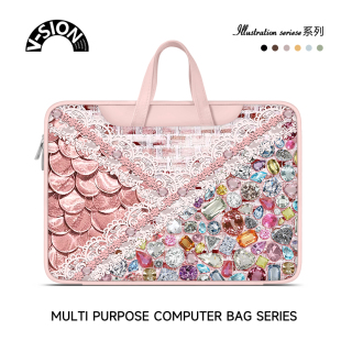 SION红宝石笔记本重磅电脑包适用于苹果macbook15点6寸手提包小新air13华为matebook联想女14内胆包